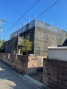 姫路市　レンガ調のサイディング外壁とモニエル瓦屋根塗装